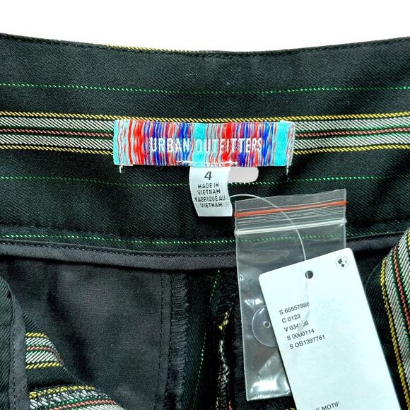 NEW w/Tags URBAN OUTFITTERS Boho Flare Pants Metallic Striped Green Accent 4 - Picture 8 of 12